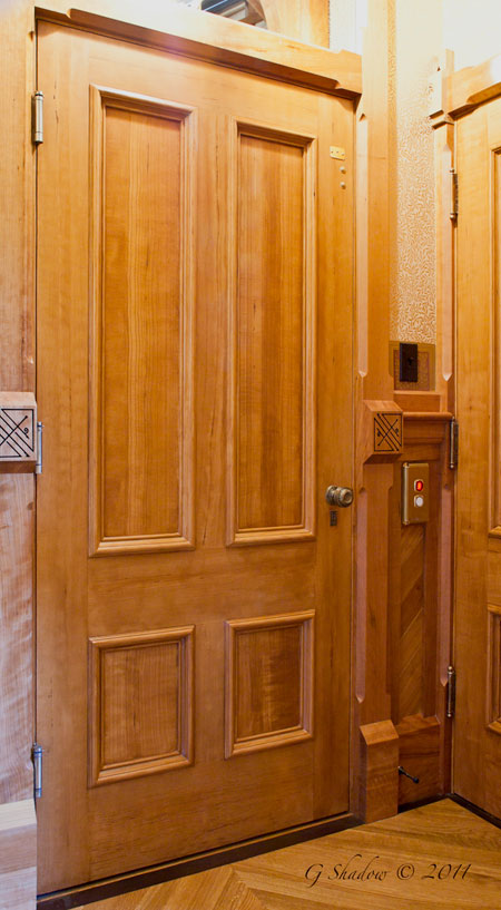 Cherry Grained Elevator Door